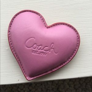Genuine Coach Rare Pink/Red Leather Heart Paperweight.